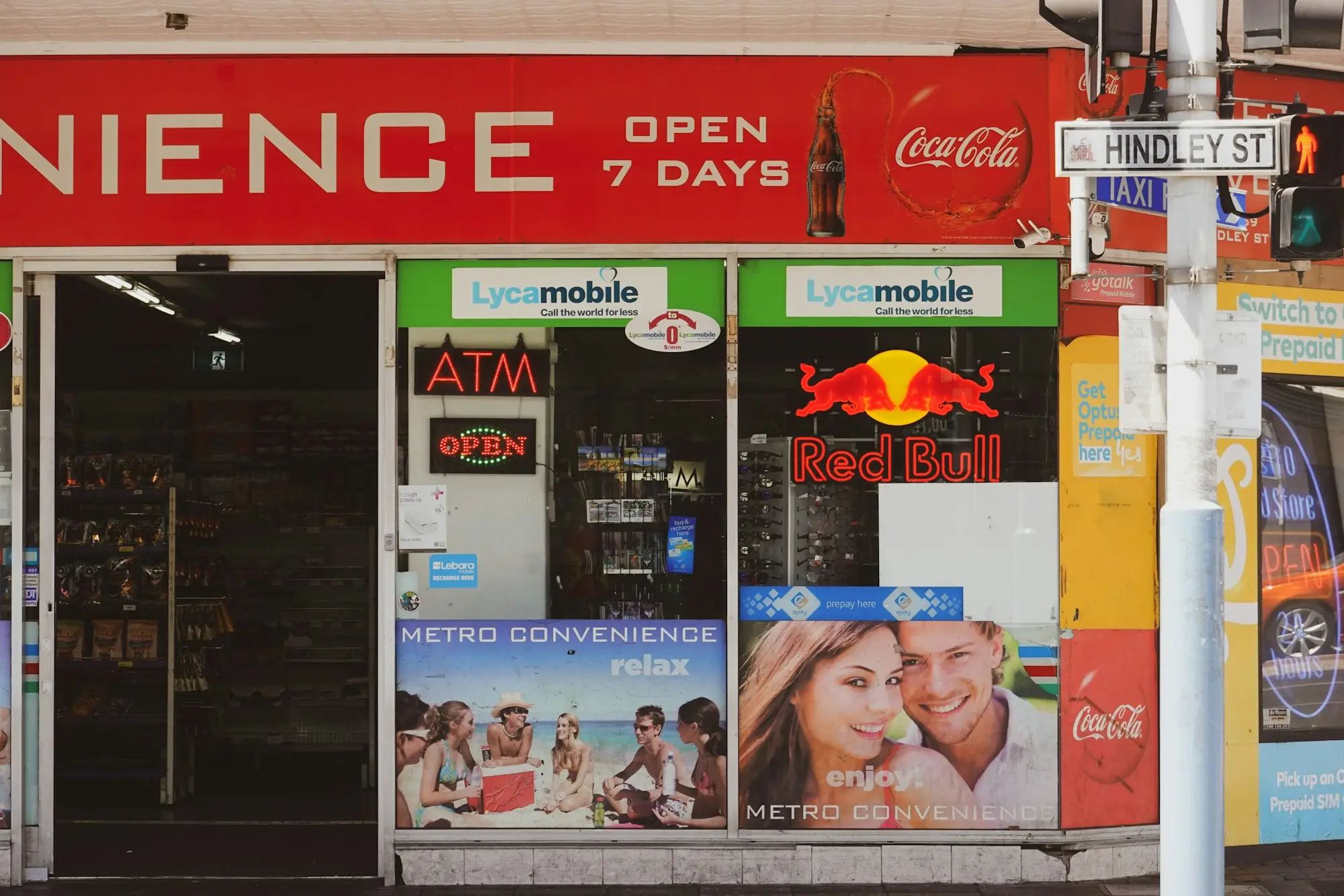 Independent retail shopfront in an Adelaide shopping street with the owner at the door